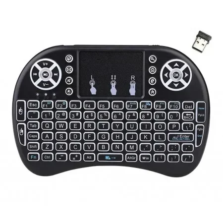 Πληκτρολόγιο Και Τηλεχειριστήριο Wireless Keywin Mini Rii I8+ Με Backlit Για Smartphone, Tablet, Pc, Και Smarttv Μαύρο