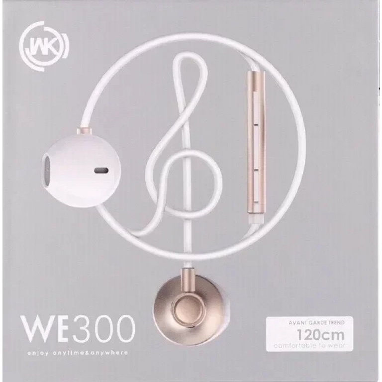 Ακουστικά Hands Free WK WE-300, σε χρυσό χρώμα