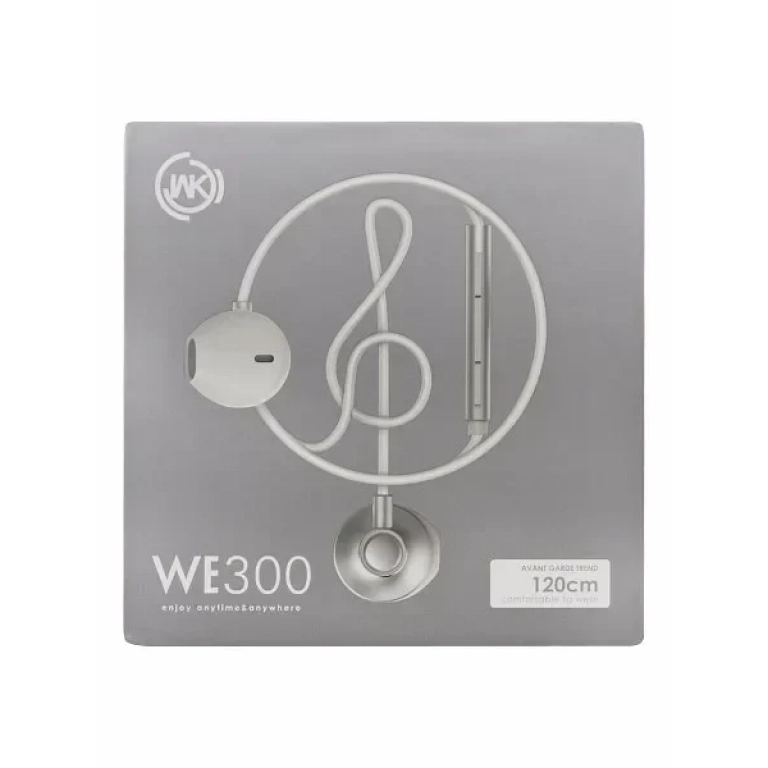 Ακουστικά Hands Free WK WE-300, σε ασημί χρώμα