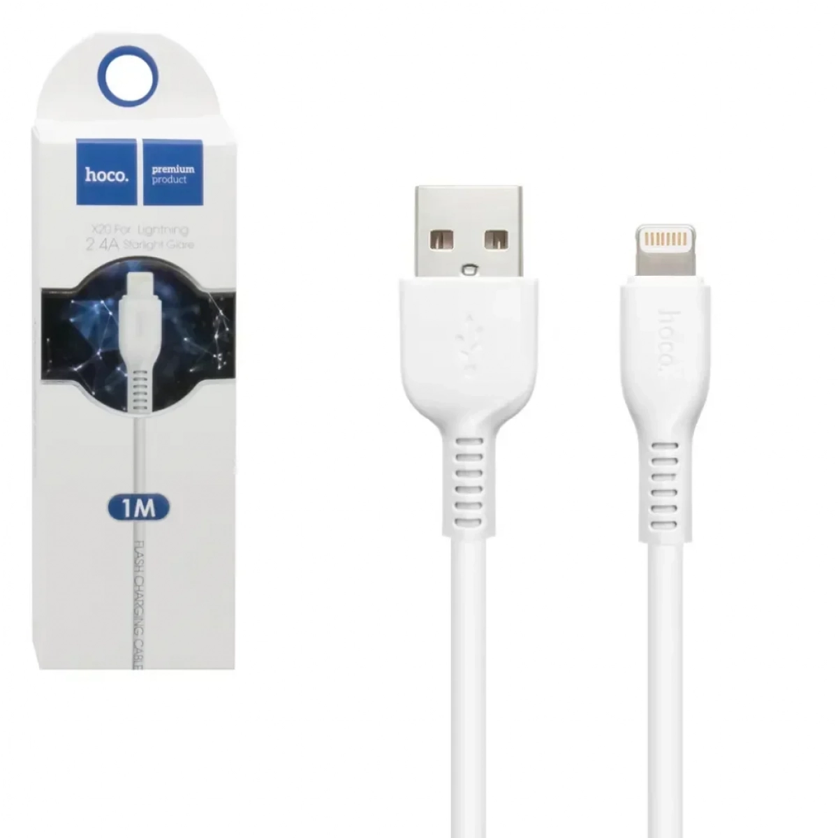 Καλώδιο Hoco X20 για Lightning to Usb 1m, σε λευκό χρώμα