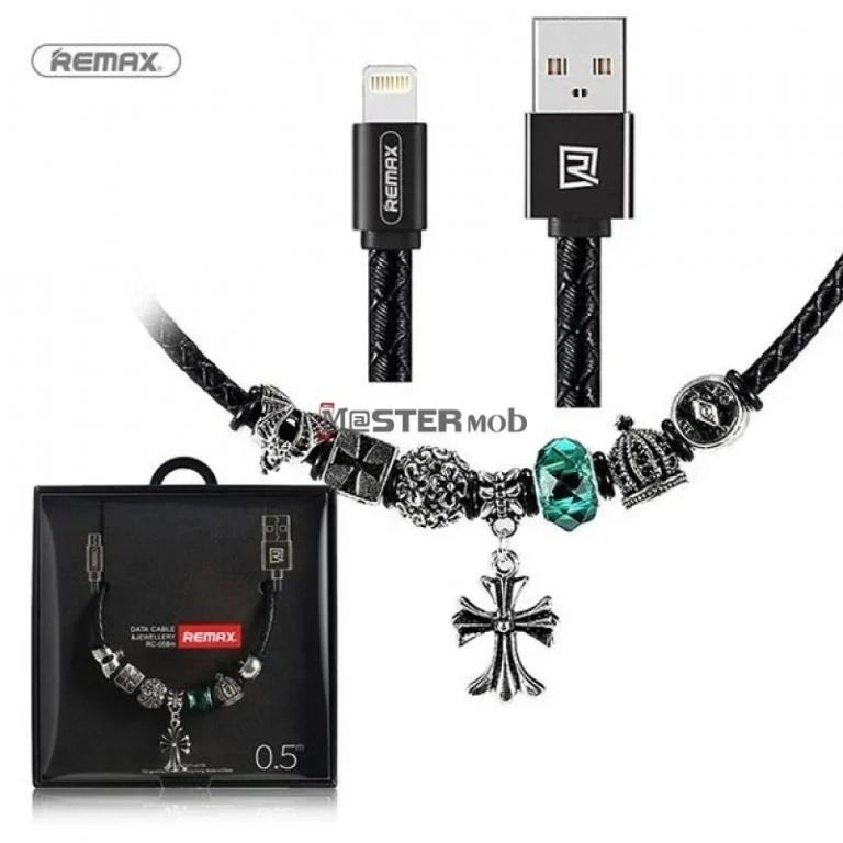 Καλώδιο - Κόσμημα Remax RC-058i Data Cable Jewellery Usb to Lightning, σε πράσινο χρώμα