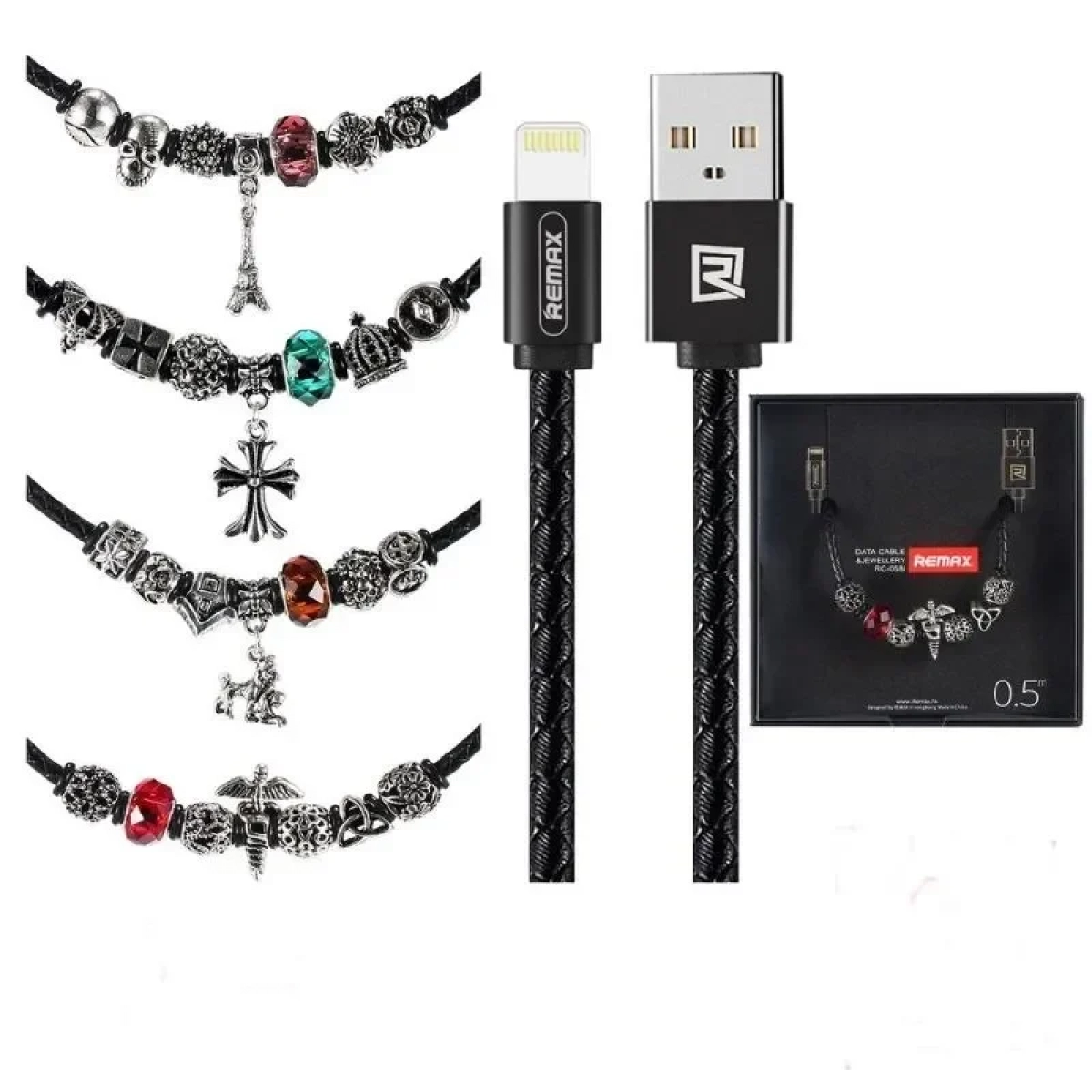 Καλώδιο - Κόσμημα Remax RC-058i Data Cable Jewellery Usb to Lightning, σε πράσινο χρώμα