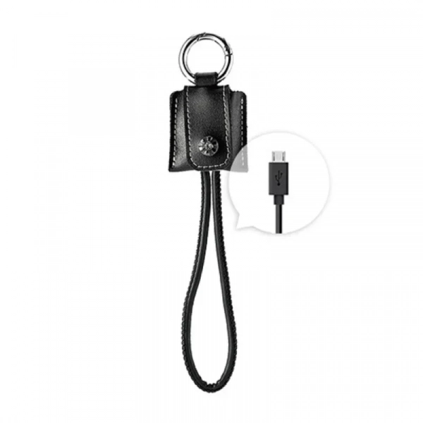 Μπρελόκ - Καλώδιο φόρτισης micro USB 2.1A WK WDC-032, σε μαύρο χρώμα
