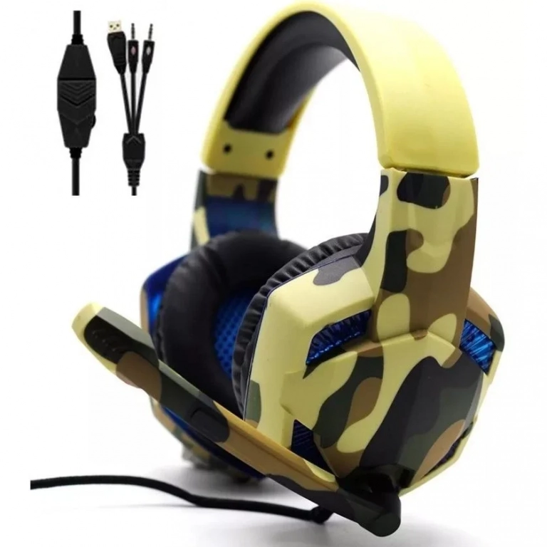 Στερεοφωνικά Ακουστικά Gaming KOMC G306, παραλλαγή σε κίτρινο χρώμα