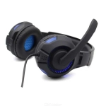 Ακουστικά Stereo KOMC USB Headphones G301, σε μπλε χρώμα