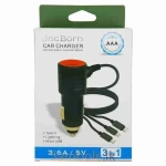 Φορτιστής Αυτοκινήτου JacBorn 3 in 1 Type-C/ Lightning/ Micro USB 3.6A Black/Red - Image 2