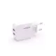 Φορτιστής ταξιδίου MOXOM Fast Charge KH-47 Dual Usb Port Auto ID, 5V, 2.4A σε λευκό χρώμα