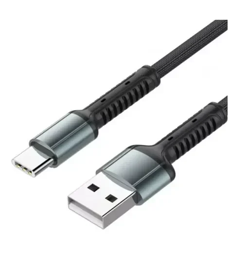 Ldnio Ενισχυμένο Καλώδιο Usb 2.0 Σε Type-C Fast Charging 2.4A, Sync, 1M, Σε Μαύρο Χρώμα