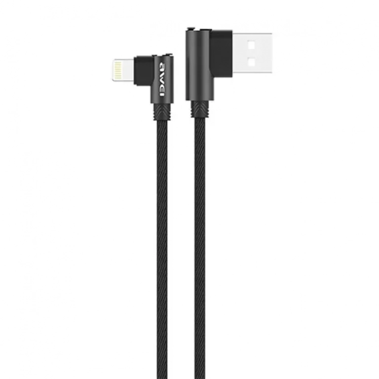 Καλώδιο φόρτισης-δεδομένων USB awei cl-32 1200mm για iphone σε μαύρο χρώμα