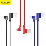 Καλώδιο φόρτισης-δεδομένων USB awei cl-32 1200mm για iphone σε κόκκινο χρώμα