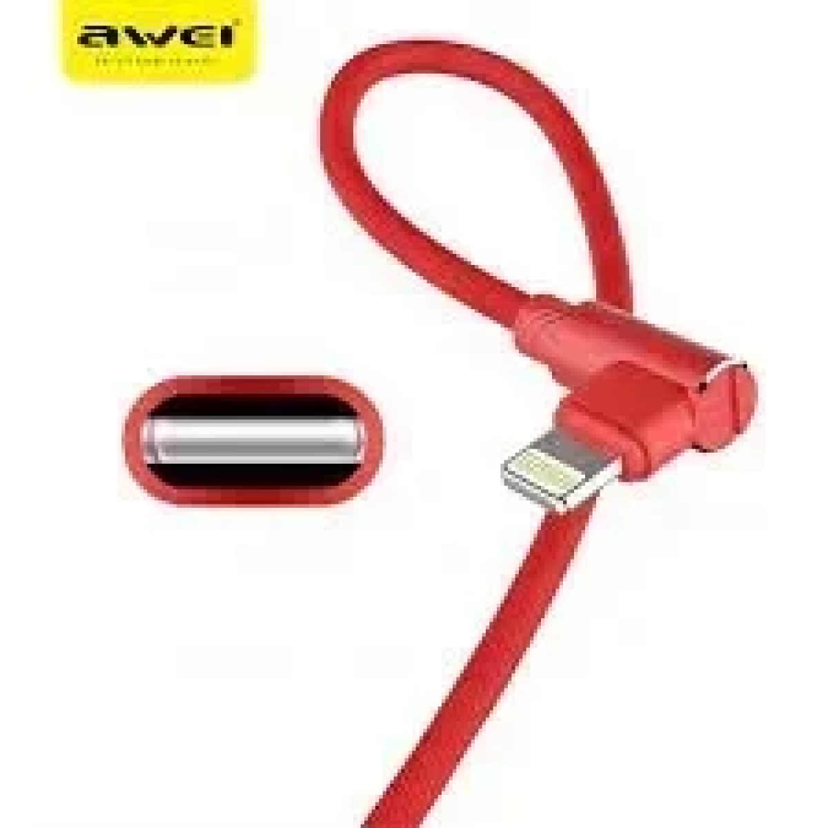 Καλώδιο φόρτισης-δεδομένων USB awei cl-32 1200mm για iphone σε κόκκινο χρώμα