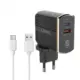 Φορτιστής Ταξιδιού LDNIO A2502C USB+Type-C PD & Καλώδιο Type-C (Μαύρο)