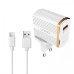 Φορτιστής Ταξιδιού LDNIO A2502C USB+Type-C PD & Καλώδιο Type-C (Λευκό)