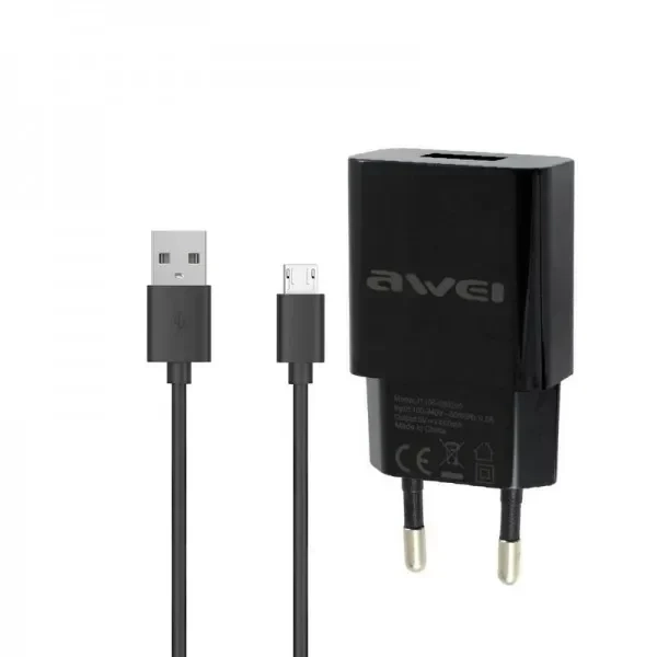 Φορτιστής Awei C-831 με Kαλώδιο Micro Usb (Μαύρο)