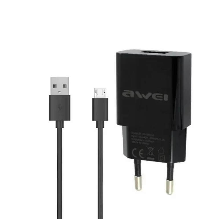 Φορτιστής Awei C-831 με Kαλώδιο Micro Usb (Μαύρο)
