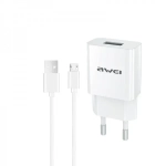 Φορτιστής Awei C-831 με Kαλώδιο Micro Usb (Λευκό)
