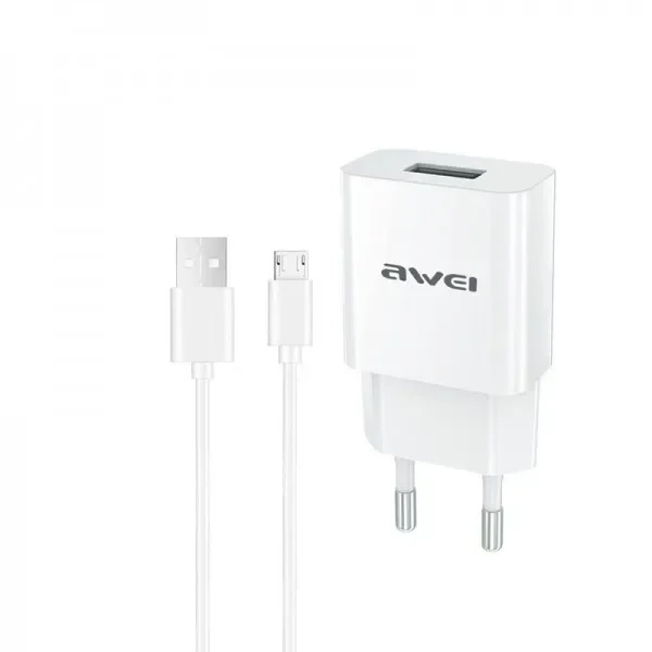 Φορτιστής Awei C-831 με Kαλώδιο Micro Usb (Λευκό)