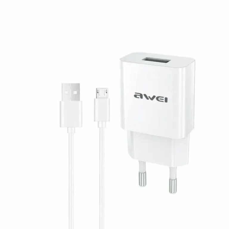 Φορτιστής Awei C-831 με Kαλώδιο Micro Usb (Λευκό)