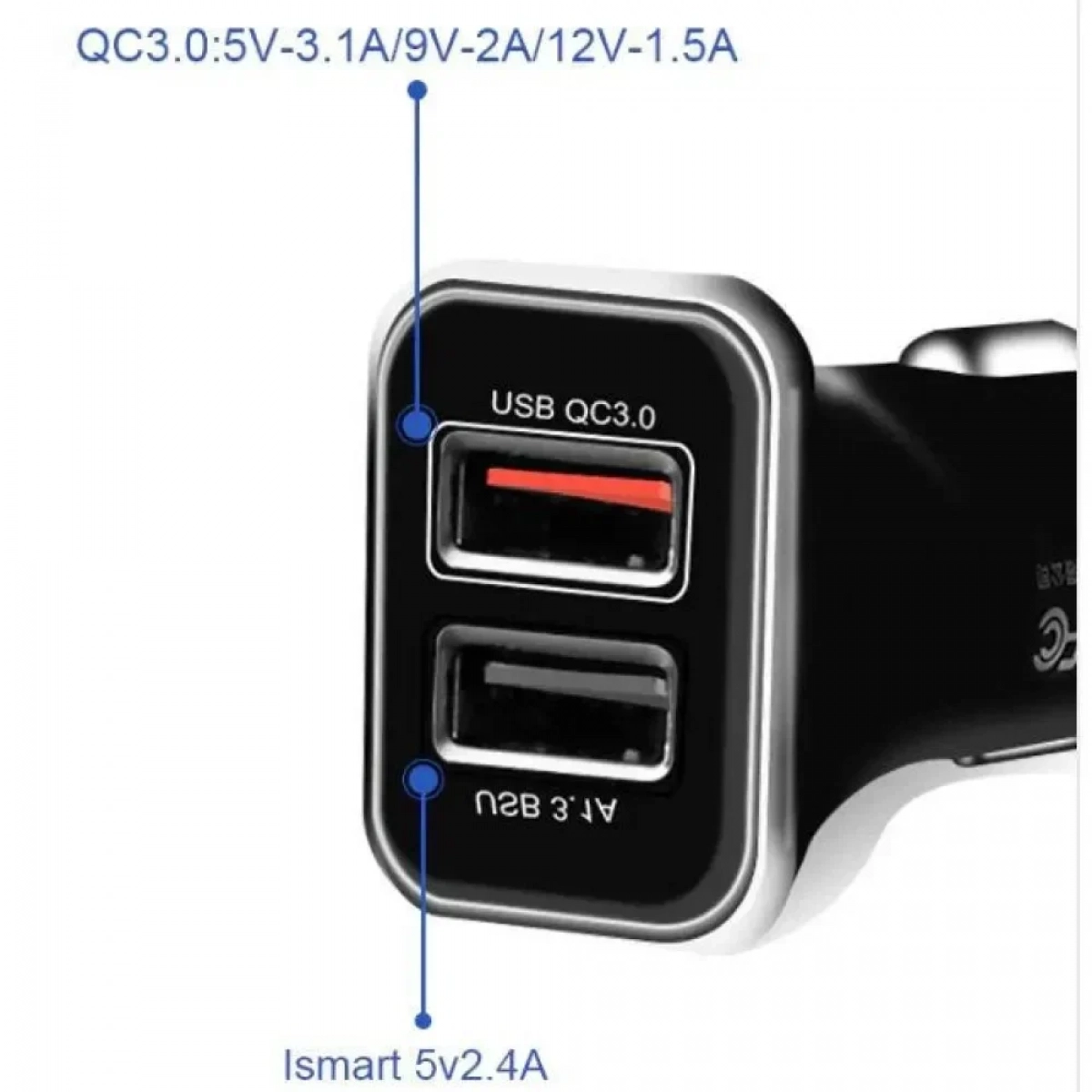 Φορτιστής αυτοκινήτου WK WP-C19 Dual USB 3.1A & QC3.0 σε λευκό χρώμα