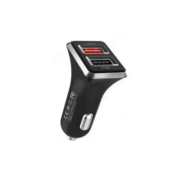 Φορτιστής αυτοκινήτου WK WP-C19 Dual USB 3.1A & QC3.0 σε μαύρο χρώμα