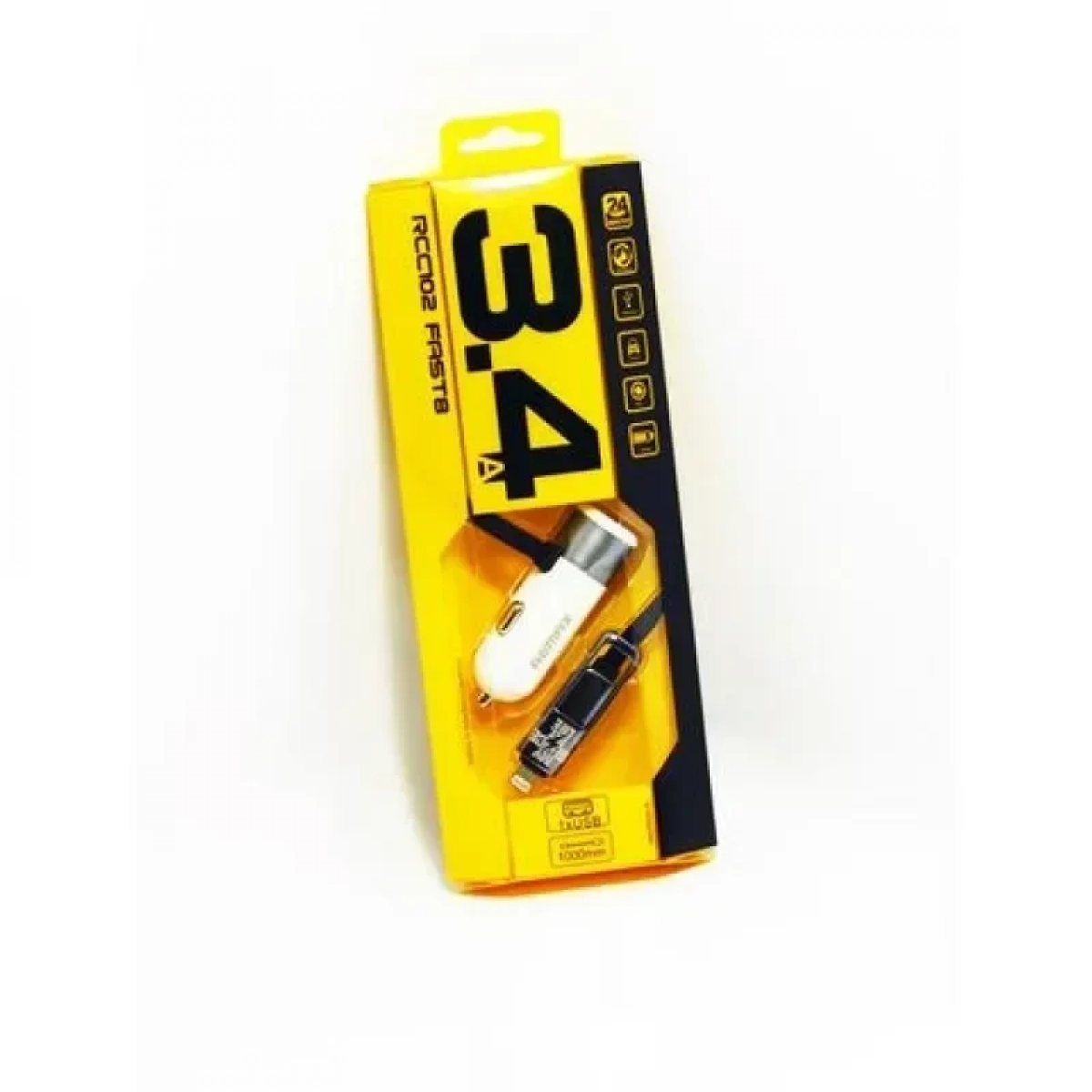 Φορτιστής Αυτοκινήτου Remax RCC-102 3.4A με Καλώδιο microUSB / Lightning - Ασημί
