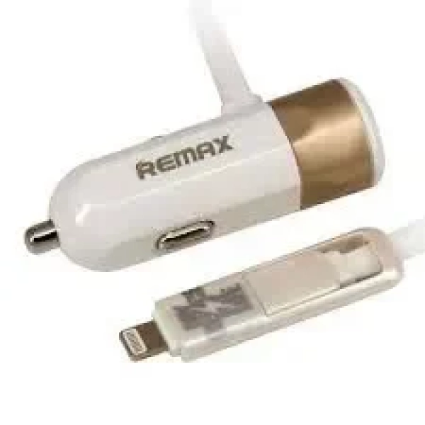 Φορτιστής Αυτοκινήτου Remax RCC-102 3.4A με Καλώδιο microUSB / Lightning - Χρυσό