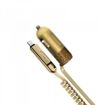 Φορτιστής Αυτοκινήτου Remax Finchy RCC103 με καλώδιο microUSB / Lightning (Χρυσό)