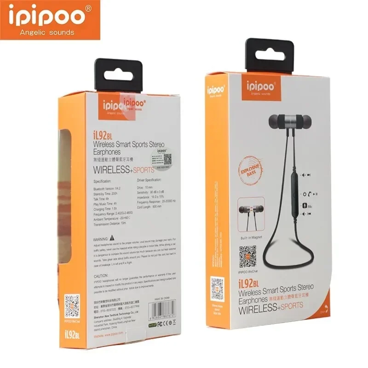 Ασύρματα Sports Bluetooth Headset ipipoo iL93BL - Μαύρο