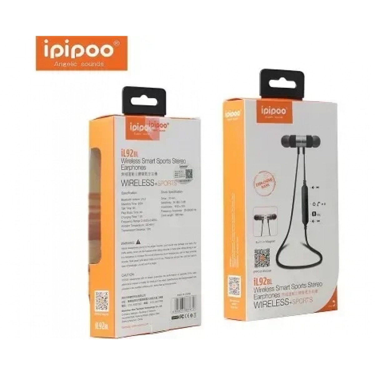 Ασύρματα Sports Bluetooth Headset - ipipoo iL92BL, σε μαύρο χρώμα