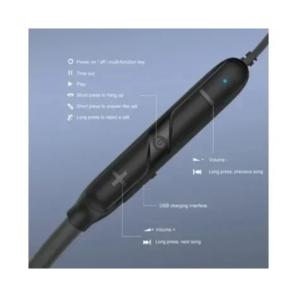 Ασύρματα Ακουστικά Bluetooth Με Μαγνήτη Ipipoo GP-3 - Μαύρο