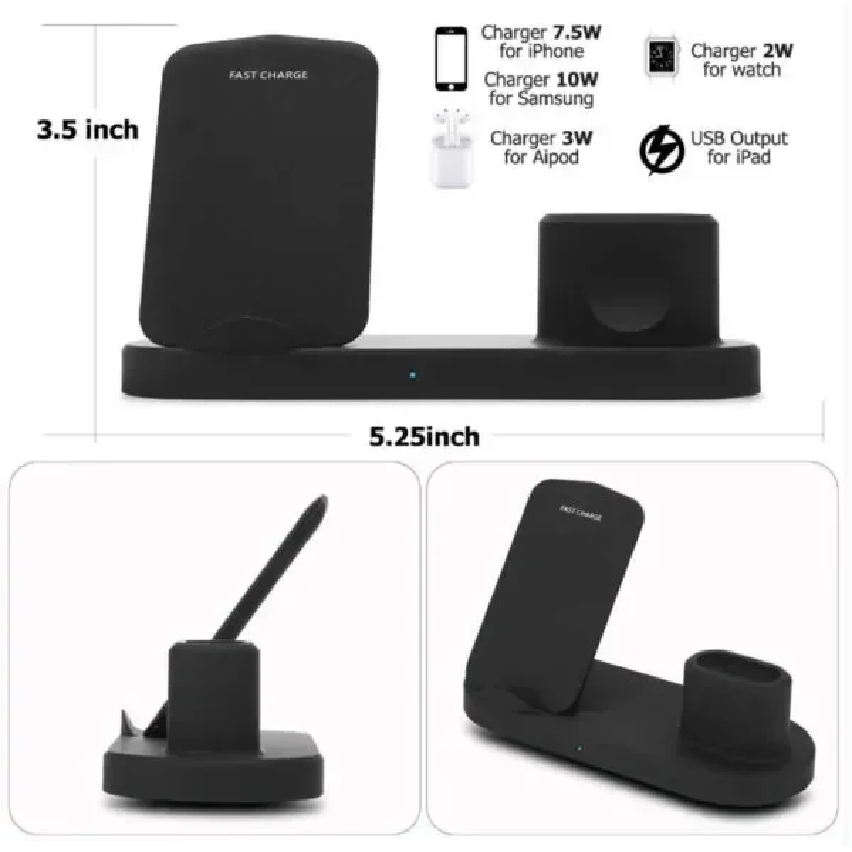 Dock ασύρματης φόρτισης 4in1 Q600 για iPhone, Apple Watch, Airpods & iPad