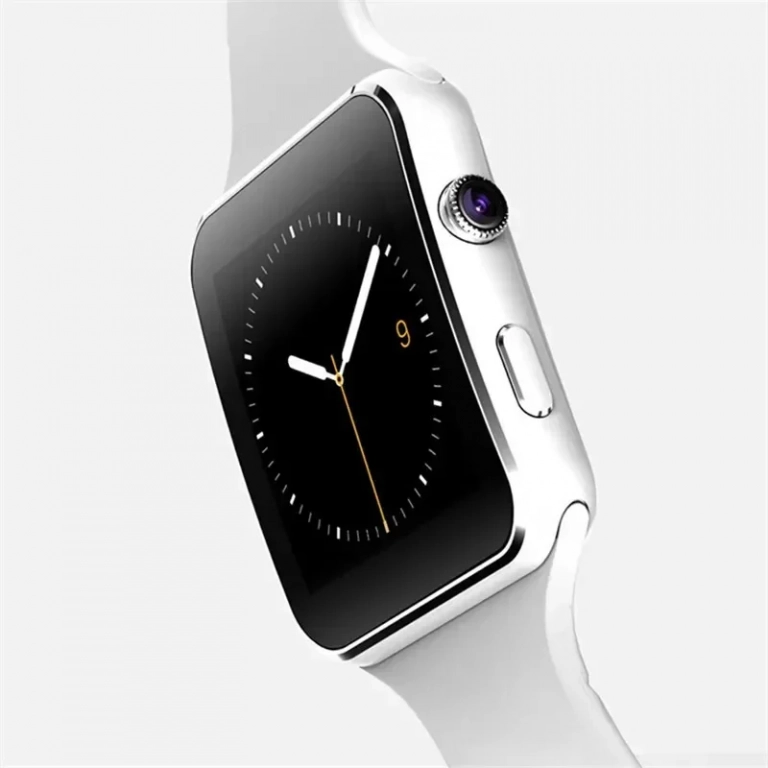 Smart Watch X6 Σπορ ρολόι τηλέφωνο με κάμερα, Bluetooth, Υποστήριξη κάρτας SIM, σε λευκό χρώμα