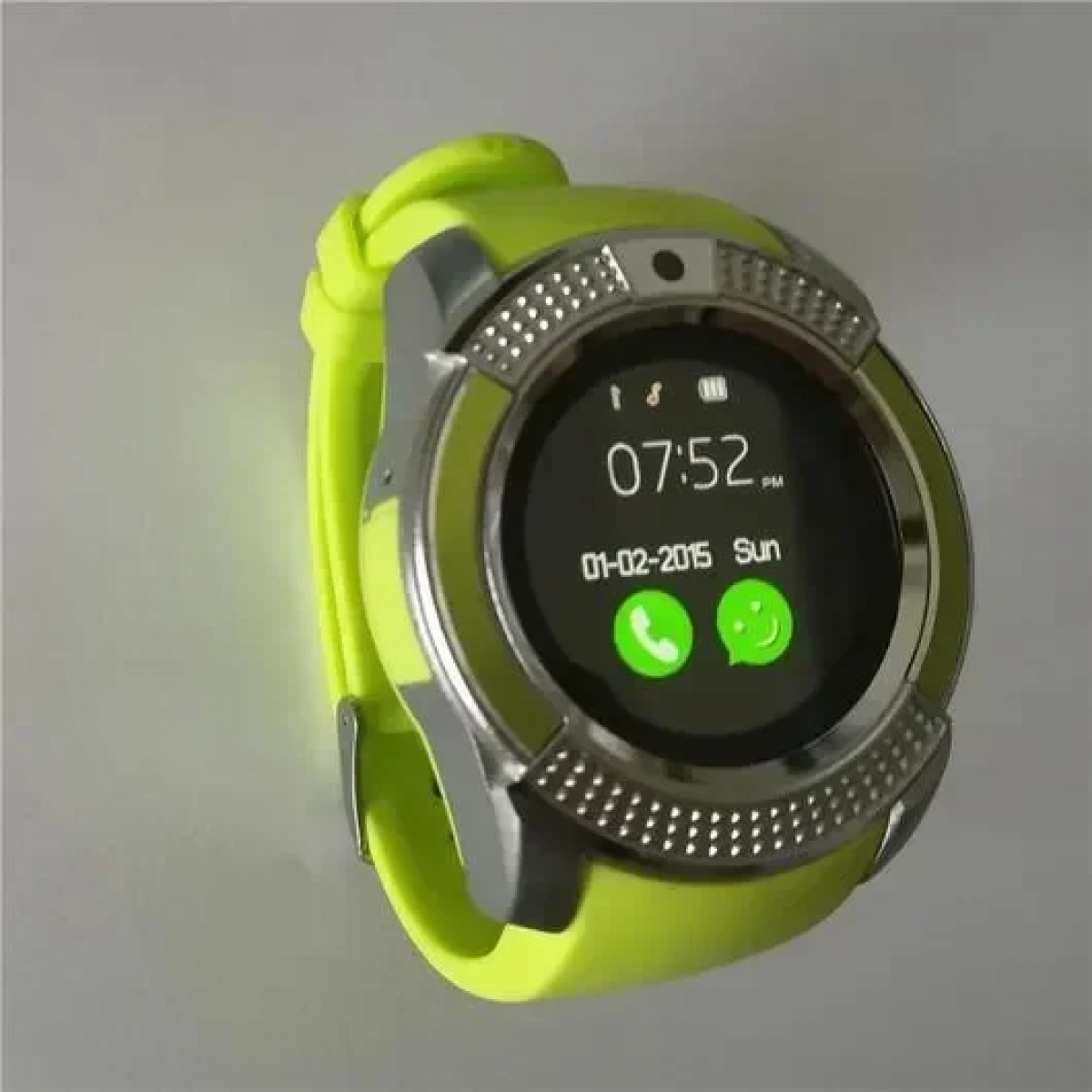 Ρολόι κινητό τηλέφωνο με κάρτα SIM OEM Smartwatch V8, σε πράσινο χρώμα