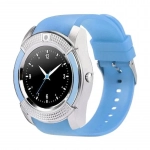 Ρολόι κινητό τηλέφωνο με κάρτα SIM OEM Smartwatch V8, σε γαλάζιο χρώμα