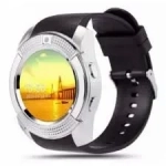 Ρολόι κινητό τηλέφωνο με κάρτα SIM OEM Smartwatch V8, σε ασημί χρώμα