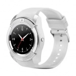 Ρολόι κινητό τηλέφωνο με κάρτα SIM OEM Smartwatch V8, σε λευκό χρώμα
