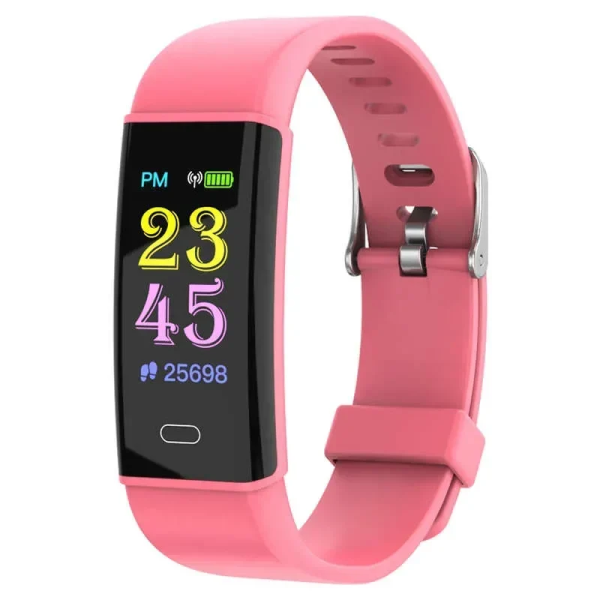 Smartwatch Bracelet D12 με Bluetooth Μέτρηση Παλμών και Καταγραφή Βημάτων Health, σε ροζ χρώμα