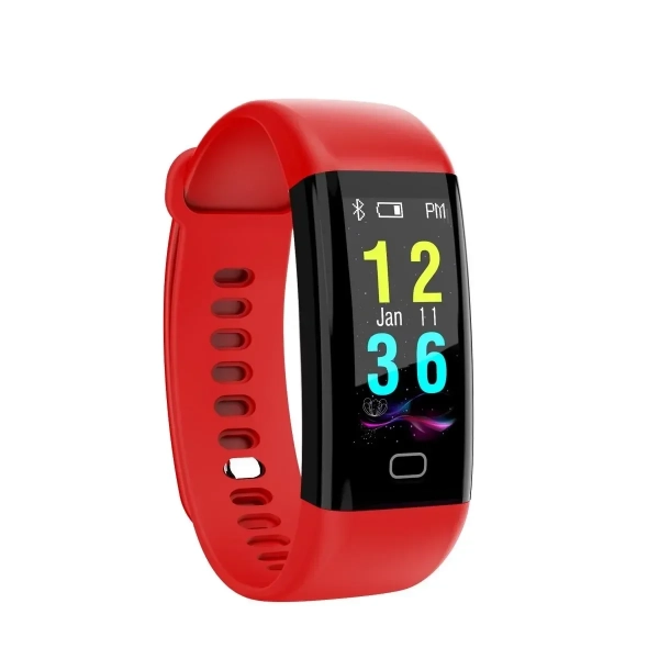 Smartwatch Bracelet D12 με Bluetooth Μέτρηση Παλμών και Καταγραφή Βημάτων Health, σε κόκκινο χρώμα