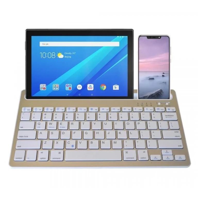Πληκτρολόγιο Bluetooth Mobilis RK908, σε ασημί χρώμα