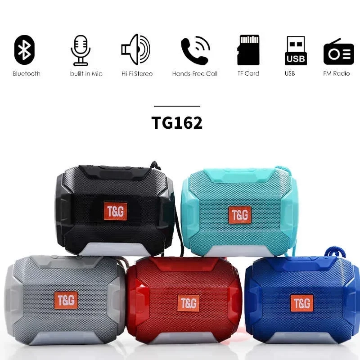 Φορητό Ασύρματο Ηχείο Bluetooth T&G TG162, σε Turquoise χρώμα