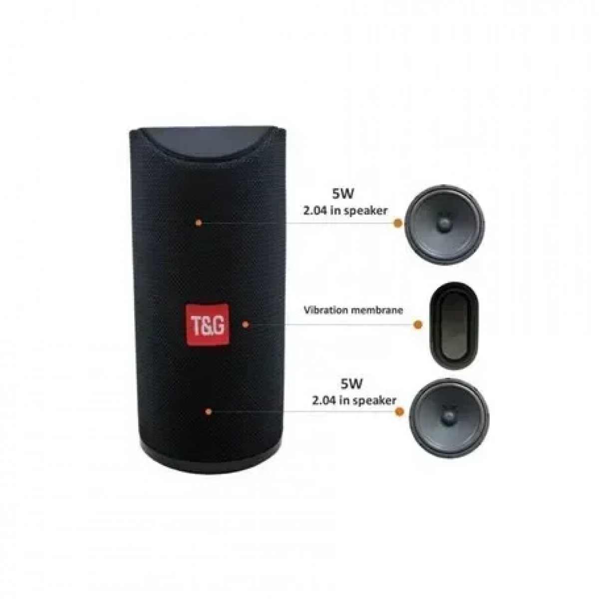 Φορητό Ηχείο T&G TG113 Wireless Bluetooth Speaker Portable Mini, σε μαύρο χρώμα