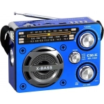 Επαναφορτιζόμενο ραδιόφωνο MP3,USB,SD CARD,FM με φακό CMIK MK-1064, σε μπλε χρώμα