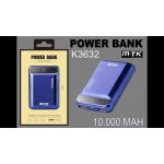 Power Bank mtk k3632 mini 10000mAh με 2 θύρες usb, σε μπλε χρώμα