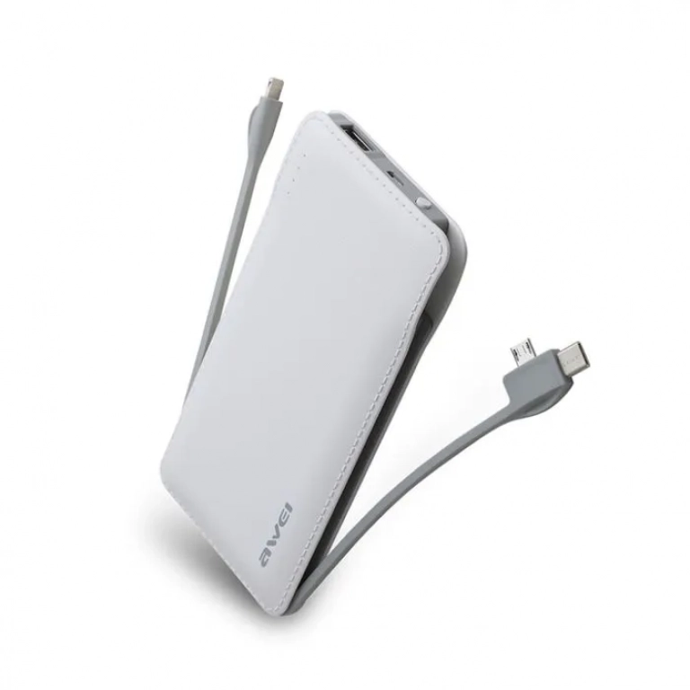 Power Bank Awei P51K 10000mAh, σε λευκό χρώμα