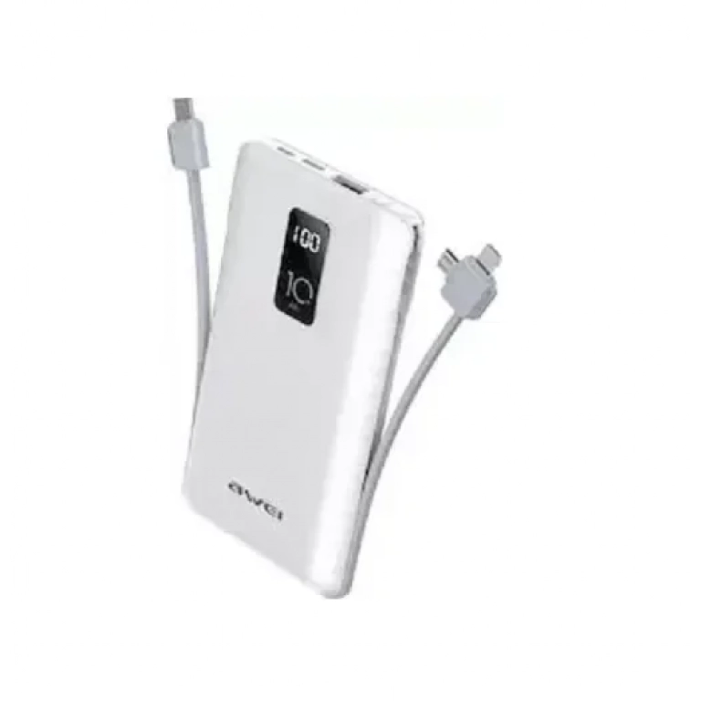 Awei Power Bank P41K 10000mAh, σε λευκό χρώμα