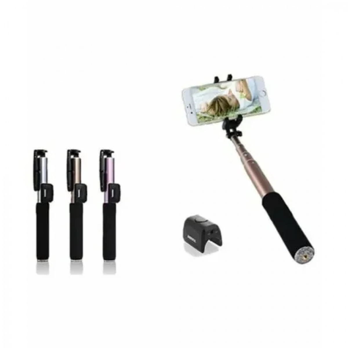 Remax Selfie Stick P4 Bluetooth Αλουμινίου, σε χρυσό χρώμα