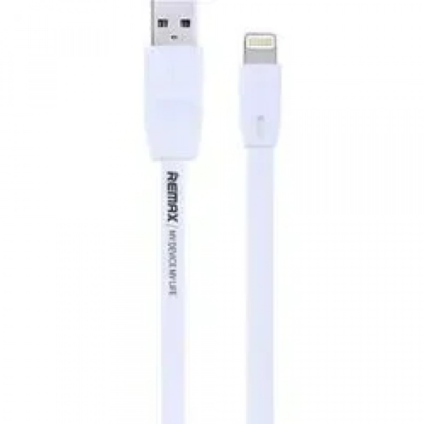 REMAX Καλώδιο Lighting USB/Data RC-001i Σιλικόνης Flat για iPhone 2m, σε λευκό χρώμα