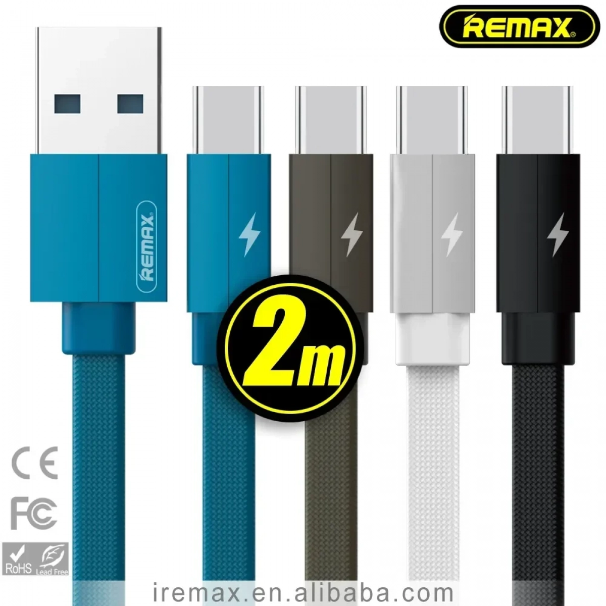 Καλώδιο Φόρτισης Remax RC-094a Kerolla 2.1A 2m για Type C, σε λευκό χρώμα