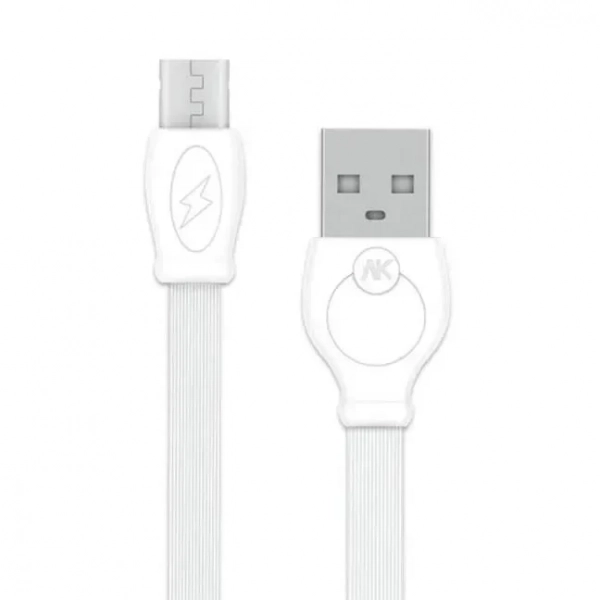 Καλώδιο φόρτισης & συχρονισμού Micro USB WK WDC-023 1m, σε λευκό χρώμα