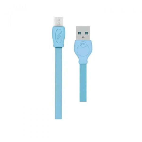 Καλώδιο φόρτισης & συχρονισμού Micro USB WK WDC-023 2m, σε γαλάζιο χρώμα